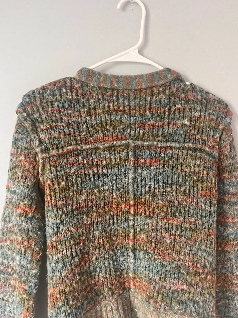 Free People Multicolor Knit Cardigan - Olive, Rust, Cream